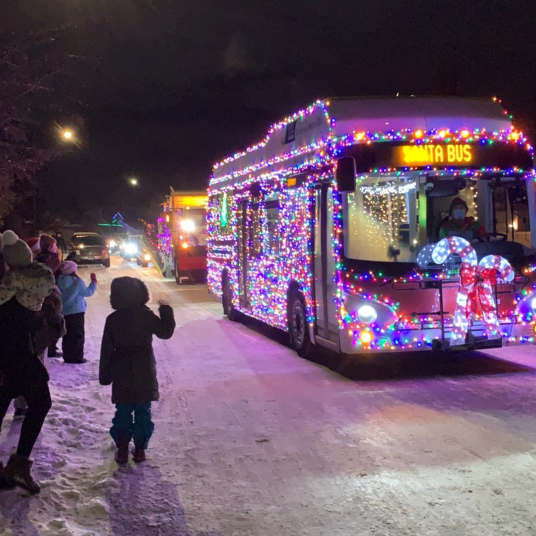 Image of someone enjoying the santa bus