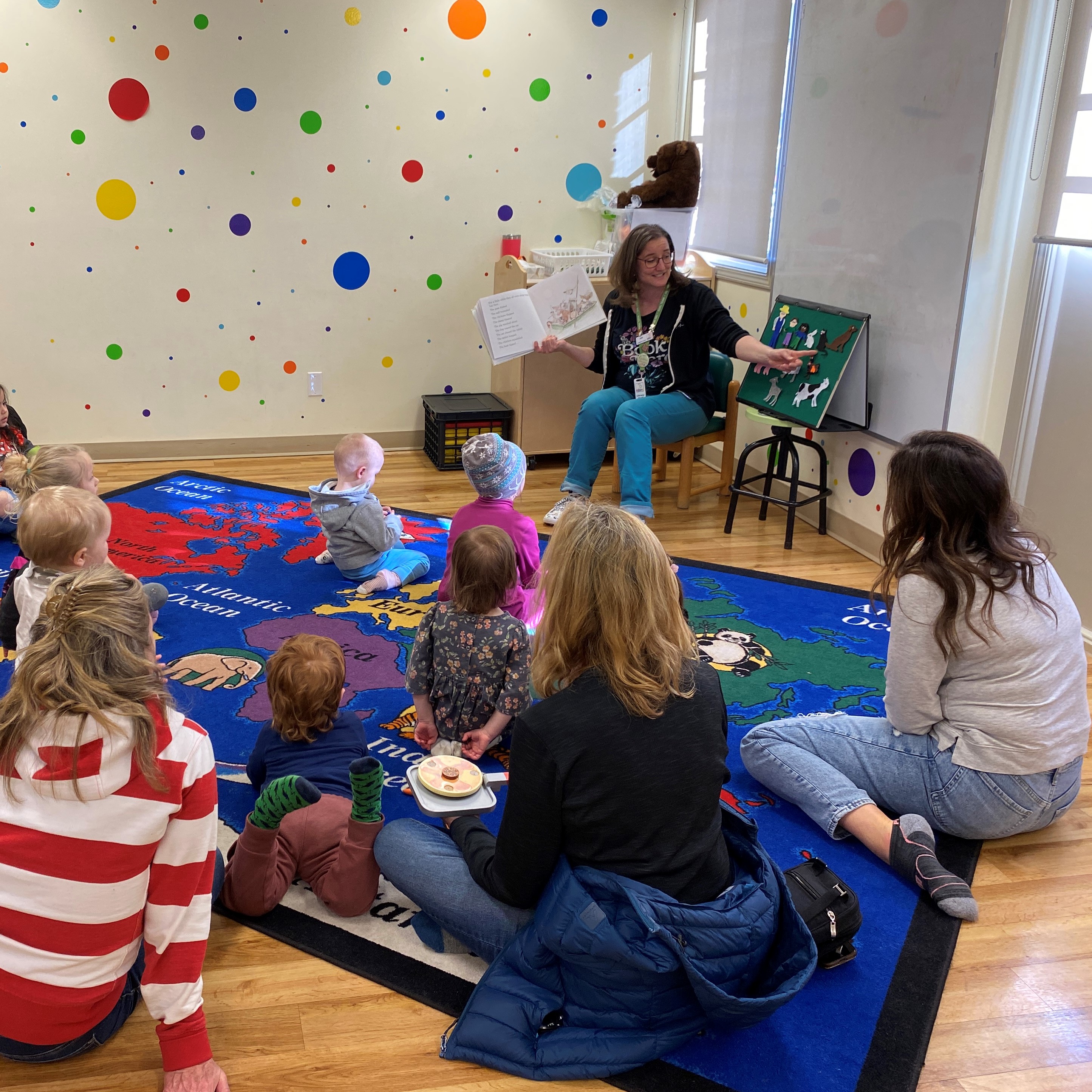 Kids enjoying library story time in Red Deer, Alberta 