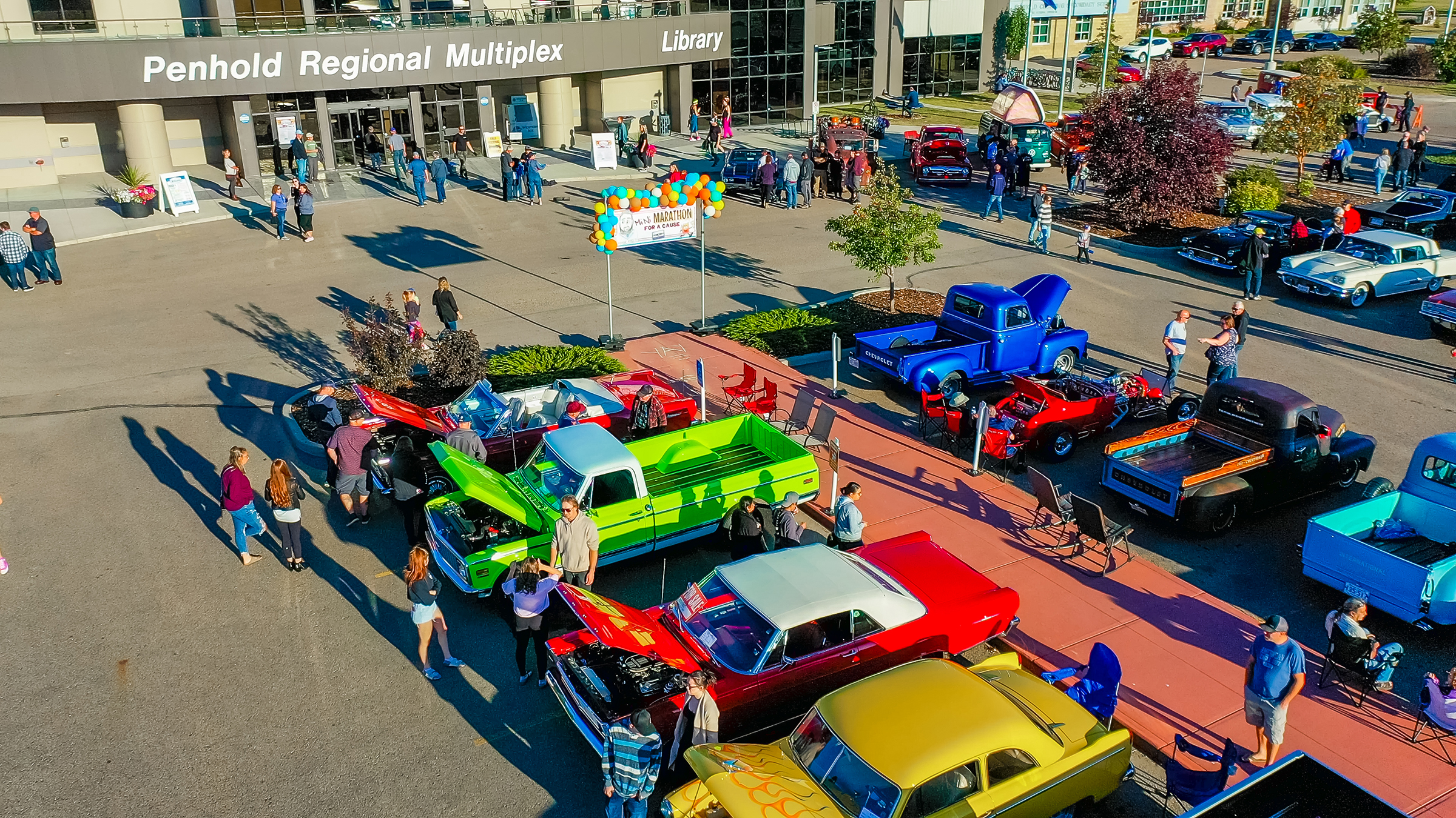 A picture of the Penhold Regional Multiplex during the annual Penhold Fall Festival