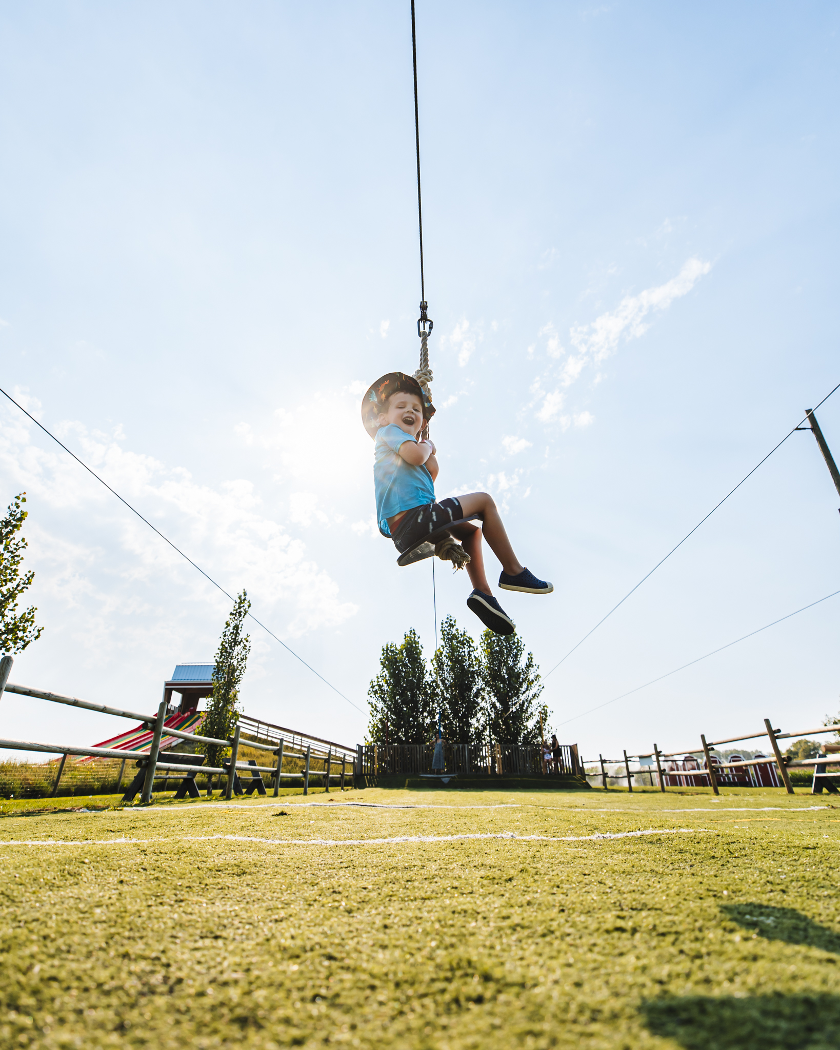 A child enjoying Kraay Family Farm in Alberta. 